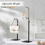 pickpiff Adjustable Purse Display Stands - Black Tabletop Display Holder for Handbags, Wreaths and Banners, for Home Closets, Retail Displays and Vendor Booths (1-Pack)