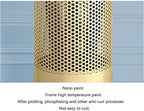 Umbrella Stands Hollowed-out Metal Umbrella Holder with Hooks,Umbrella Rack Modern Round Outdoor Hallway Entryway Umbrella Stand Rack (Color : Gold, Size : 58cm)