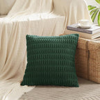 Fancy Homi 4 Packs Decorative Throw Pillow Covers for Living Room Couch Bed, Modern Farmhouse Boho Home Décor Accent Cushion Case, 18" x 18", Dark Green