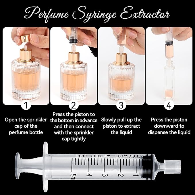 50pcs Perfume Refill Tool Kit,Plastic Perfume Dispenser Transfer Tools,Travel Refill Tool Set for Liquid Cologne Fragrance Sample Essential Oils (Clear, 5ml/50pcs)