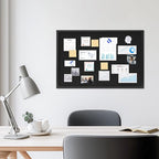 DAHAPYBOO Cork Board with Linen Black,Bulletin Board 30"x20",Corkboards for Office Home School Message Board or Vision Board Decoration.