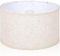 OUTON Beige Drum Lamp Shades for Floor Lamps, 13" Top x 13" Bottom x 10" High, Easy to Assemble, Replacement Linen Lampshades for Table Lamps & Bedside Lamps (1.65" Spider)