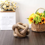 Yalikop 3 Link Wood Knot Decor Rustic Home Décor Accents Hand Carved Coffee Table Decoration, Boho Chain Link Decoration, Modern Shelf, Rustic Objects for Home Living Room Bedroom(Acacia Wood)