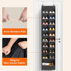 Lifewit 10 Tier Over the Door Shoe Organizer with 19 Large Deep Pockets, Fabric Hanging Shoes Shelf for Closet, Dorm Storage, Fit Up to 20 Pair Shoe Rack Holder for Sneakers, Boots, Black