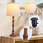 Lamps Set of 2 Modern Farmhouse Table Lamp Bedside Reading Lamps Living Room End Tables Set Lamps for Night Stands Bedroom Night Lamp,High 27 Inch,Brown,With Fabric Lamp Shade,Bulb Not Included