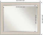 Amanti Art White Wall Mirror 26x32 Cottage White Silver Rectangle Bathroom Mirror for Wall Decor Living Room, Large Cottage Wood Frame, Hangs Horizonally and Vertically, Bathroom Decor, Beveled Edge