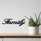CREATCABIN Wood Family Sign Wall Decor Art Cutout Letter Word Laser Cut Unfinished Decorative Accessories Modern for Living Room Home Door Farmhouse Porch Bedroom Decoration 11.8 x 4.7 Inch,Black