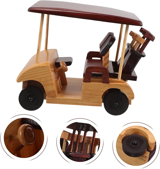BESPORTBLE Wooden Vehicle Ornament Antique Car Model Handmade Retro Desktop Decoration for Home and Office Unique Rustic Car Sculpture for Bookshelf and Cozy Atmosphere