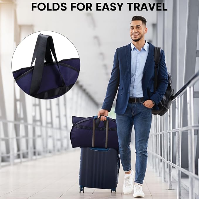 BALEINE 5PK Heavy Duty Garment Bag with Shoe Storage Travel Bag for Dresses, Suit, Coats Travel Essential (43", Blue)