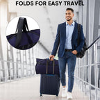 BALEINE 5PK Heavy Duty Garment Bag with Shoe Storage Travel Bag for Dresses, Suit, Coats Travel Essential (54", Blue)