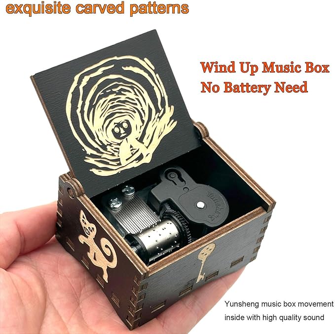 Pursuestar Wind Up Music Box - Dreaming, Vintage Engraved Wood Mechanism Musical Gifts for Mother's Day Valentine's Day Anniversary Christmas Thanksgiving