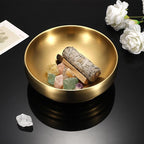 8.3" Golden Key Bowl for Entryway Decorative Key Holder Round Fruit Dish Stainless Steel Catch All Bowl for Coffee Table Kitchen Counter Home Decor