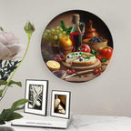 Decorative Plates, Wine, Fruit & Pizza Foods Painting Display Plate for Home Office Kitchen Table Decor Porcelain Plates 8 Inch, Birthday Gifts