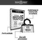 Clothing Moth Traps 16 Pack - Non Toxic Moth Traps for Clothes with Pheromone Attractant - Closet Moth Traps Odorless Sticky Traps for Closet, Carpets - Trap a Pest