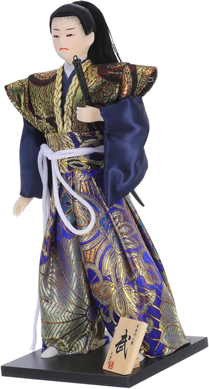 Japanese Samurai Doll 11.81 Inch Traditional Warrior Figurine Asian Collectible Desktop Ornament Japanese Culture Samurai Warrior Shelf Decor