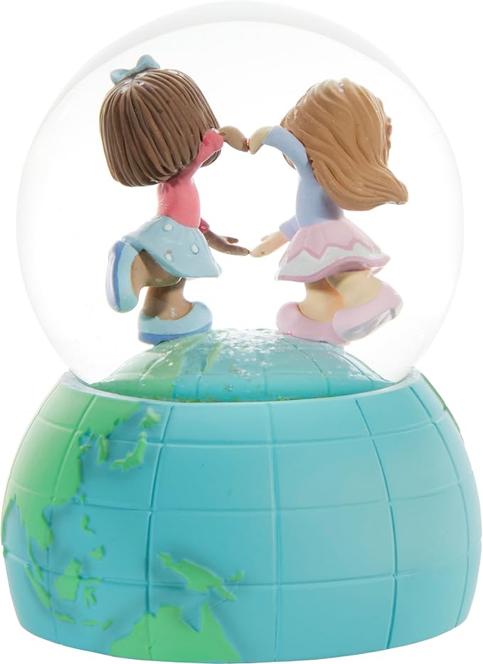 Precious Moments Best Friends Snow Globe | Friends Make The World A Wonderful Place Resin/Glass Musical Snow Globe | Gift & Home Decor | Hand-Painted