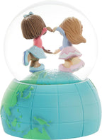 Precious Moments Best Friends Snow Globe | Friends Make The World A Wonderful Place Resin/Glass Musical Snow Globe | Gift & Home Decor | Hand-Painted