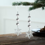 20 Pcs Plastic Winter Snowflake Drip Ornaments Xmas Tree Hanging Decorations for Christmas Tree Wedding Birthday Party Home Window Door Decorations (Transparency)