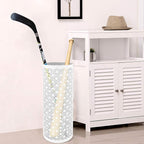 Metal Round Umbrella Stand Rack,Free Standing Umbrella Holder Bin,Canes Walking Sticks Holder for Entryway,Home,Office,White