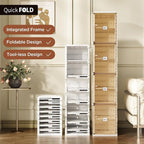 ANTBOX Shoe Organizer Storage Box, Portable Folding Shoe Rack for Closet with Magnetic Clear Door,Large Sneaker Cabinet Bins Sturdy Easy Assembly 8 Layers-8 Grids