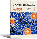 Yayoi Kusama Print Vintage Japanese Wall Art Abstract Yayoi Kusama Poster Minimalist Painting Art Exhibition Suitable for Japanese Bedroom,Living Room Office Decor 24x36in Framed