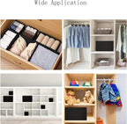 Drawer Organizer,12Pcs Dresser Drawer Organizers Foldable Closet Organization and Storage Dividers for Underwear, Sock, Baby Closet Organizer(Black)