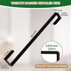 15" Reversible Wreath Hangers for Front Door, Fit Most Doors up to 1-3/4", Heavy Duty Steel Over The Door Hooks Hold up to 80 LBS for Spring & Easter Wreaths, Seasonal Door Decor (Black 2 Pack)