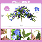 Artificial Flowers for Outdoor, 2 Bundles UV Resistant Fake Plants Decoration Realistic Faux Silk Flowers No Fade Plastic Flowers for Outside Planters Home Porch Patio Yard Garden Decor