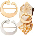 SYWDUDUCLT Scarf Ring for Women's Shawl, Silk Neckerchief, Tshirt, Gold/Sivler, S/M/L, 2 Pcs