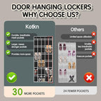 Over the Door Shoe Organizer with 30 Breathable Mesh Pockets - Large Capacity Closet Storage for Men & Women, Hanging Shoe Rack Organizer (Black, 30-Pocket)
