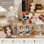 Resin Bust Statue 2.95 Inch Plaster Figurines Mini Home Decoration Sculpture White for Art Hobbyist-Artemis, Home Decoration