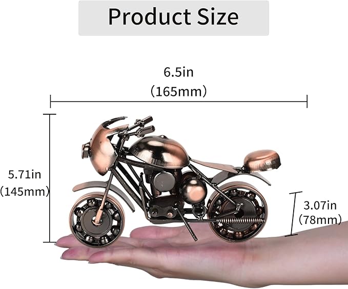 Metal Motorcycle Model - Collectible Moto Decor, Ideal Motorcycle Gifts for Men, Handcrafted Metal Replica for Study/Office/Living Room Decoration