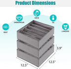 Bra Storage Drawers Organizer for Clothing Underwear Drawer Organizer Dividers Foldable Storage Cube Bins for Bra,Socks, Underwear,3 Pack （Grey）
