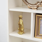Cheetah Statue Sculptures Home Decor , 11"Gold Leopard Antique Classical Figurine Sitting Sculpture Standing,Office,living room,dining room,display rack,coffee table or entrance tabletop decoration