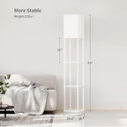 SUNMORY Floor Lamp with Shelves, Modern Square Standing Lamp with 3 Color Temperature Bulb, Corner Display Bookshelf Lamp for Living Room and Bedroom