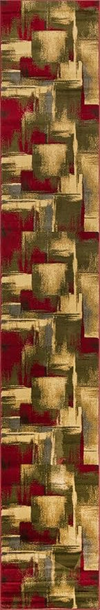 Unique Loom Barista Collection Area Rug - Timor (2' 7" x 15' 11" Runner, Multi/Red)