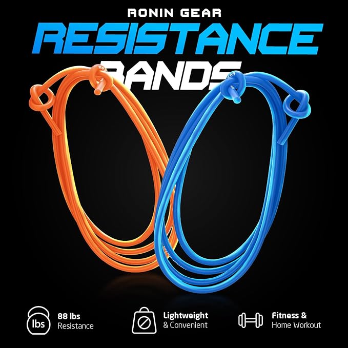 Resistance Bands - 16 Feet Long - 88 lbs Resistance - Strength Training Bands - Elastic Workout Bands - Wrestling Resistance Bands - Fitness & Home Workout Equipment - Resistance Training
