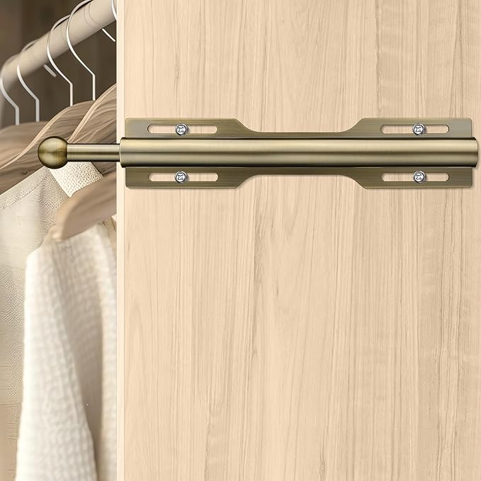 FIRJOY 12" Valet Rod for Closet Pull Out (2 Pack, Antique Brass)