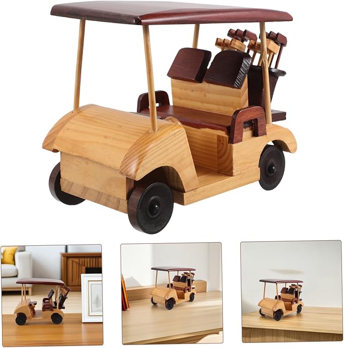 LIOOBO Wooden Vintage Car Model Antique Vehicle Sculpture for Home Decoration Unique Collectible Car Figurine Vintage Desk Accent and Idea