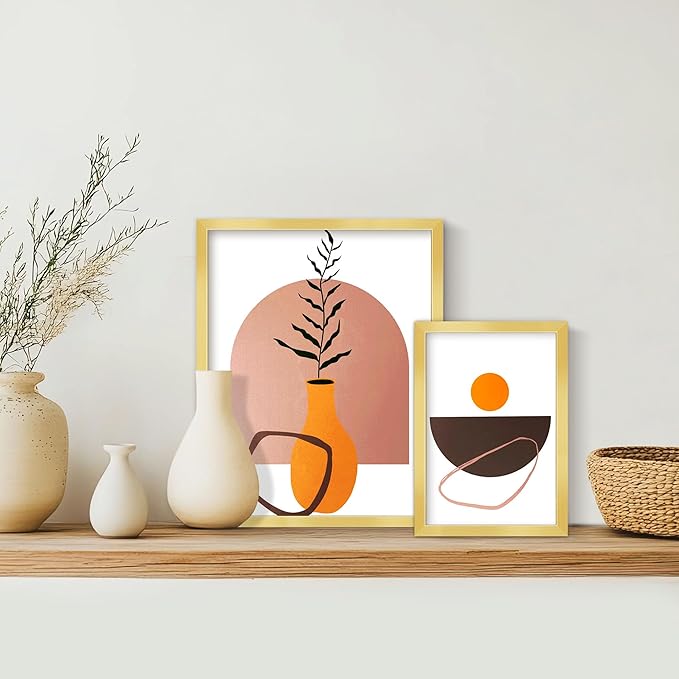 LaVie Home 8x10 Picture Frame Gold Set of 10, Display 5x7 with Mat or 8 x 10 Without Mat Picture, Photo Frame Collage for Wall Gallery or Table Deco, Hanging or Tabletop Display