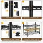 Coat Rack Clothes Wardrobe：Closet Organizer and Storage Clothing Garment Rack with Shelves Heavy Duty for Hanging Clothes Portable Adjustable Black 15.8" Dx(70-88.5)" Wx76.5 H