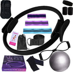 Better Me Pilates Kit, 11Pcs Better Me Pilates Essentials Kit for Women, Better Me Home Pilates Ring and Ball Set, Yoga Ball 25cm Figure 8 Resistance Band Yoga Bands for Home and Gym Workout