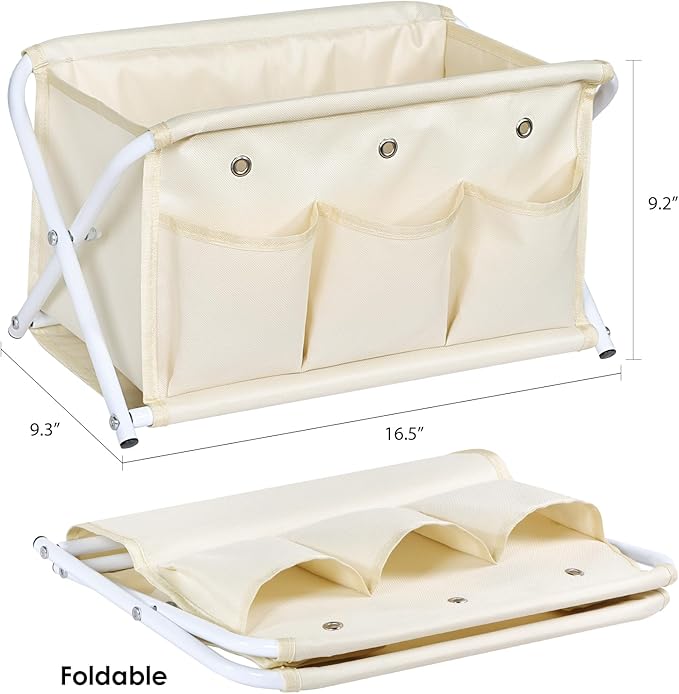 KEEGH Magazine Holder with 3 Pockets, Large Capacity Magazine Rack for Magazines, Books, Newspapers Magazine Basket for Living Room, Office, Study, Bedroom