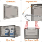 HOMIDEC Shoe Storage, 8 Pack Shoe Organizer Hard Plastic Shoe Box, Shoe Boxes Clear Plastic Stackable, Shoe Boxes with Lids for Size 13