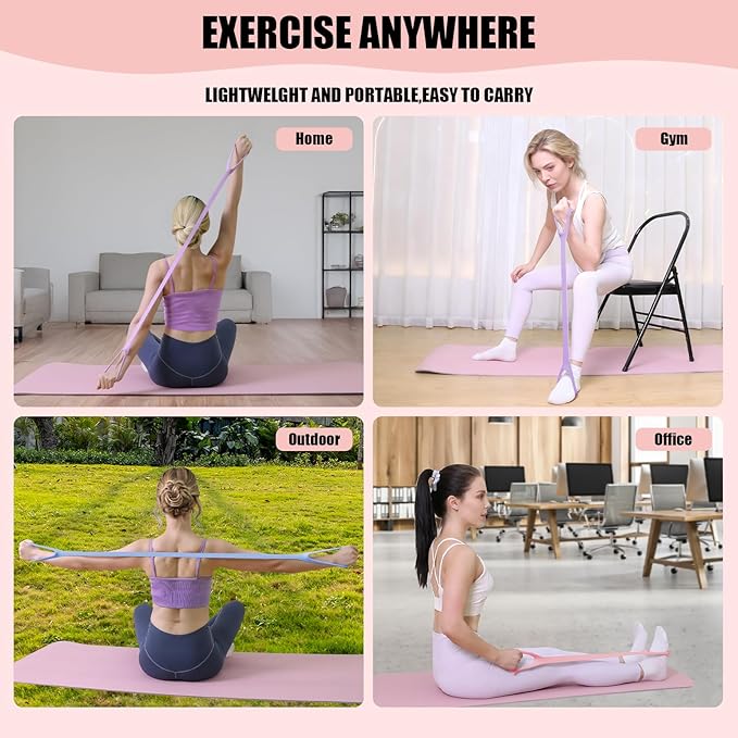 Figure 8 Resistance Bands, 8-Shaped Exercise Band for Women Arms Shoulder Back Legs Stretching Pilates Yoga