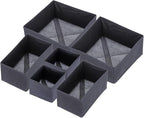 uxcell 1 Set Foldable Cloth Storage Box, 6 Slots Fabric Socks Underwear Drawer Dividers Organizers Baskets Bins for Clothes Socks Scarves Ties, Dark Gray