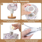 Fenmzee Butterfly Table Lamp for Bedroom - Inline Control, Small Bedside Lamp with 3000K A15 LED Blub, Easy Assembly (Butterfly Cream Shade, 9" Inline Control)
