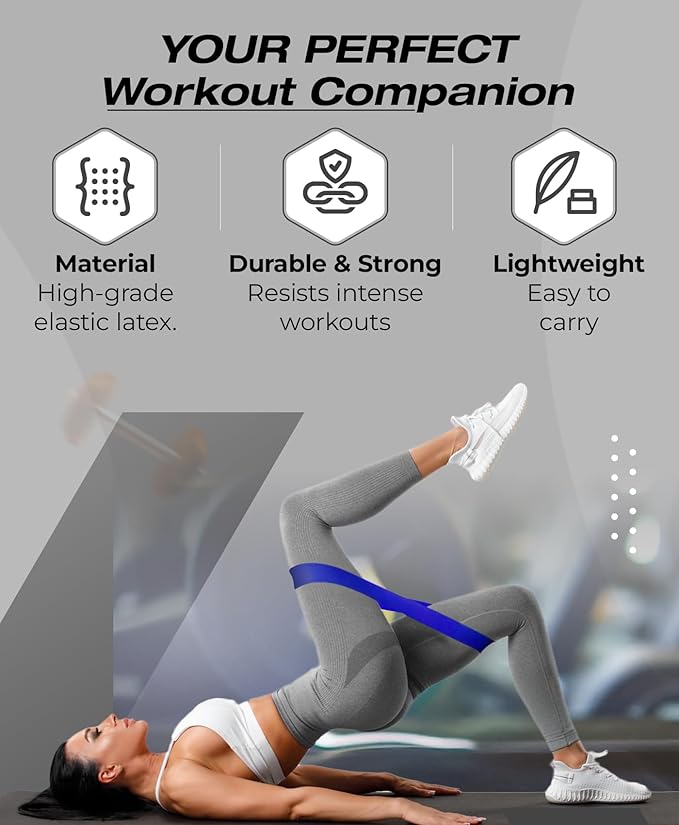 Bingwaah Mini Loop Resistance Bands – Fabric & Elastic Sets Exercise Bands for Strength Training - Rehab, Yoga, Pilates & Home Workout Equipment