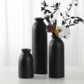 CEMABT Black Ceramic vase Set-3 Flower vases for Decor,Modern Boho Farmhouse Home Decor,Decorative vase for Pampas Grass&Dried Flowers,idea Shelf,Table,Bookshelf