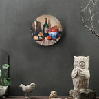 Decorative Plate Holder, 8 Inch, Cheese Makes Wine Taste Better Round Display Plate, Decorative Plates with Stand, for Home Kitchen Bedroom Decorative Ornaments